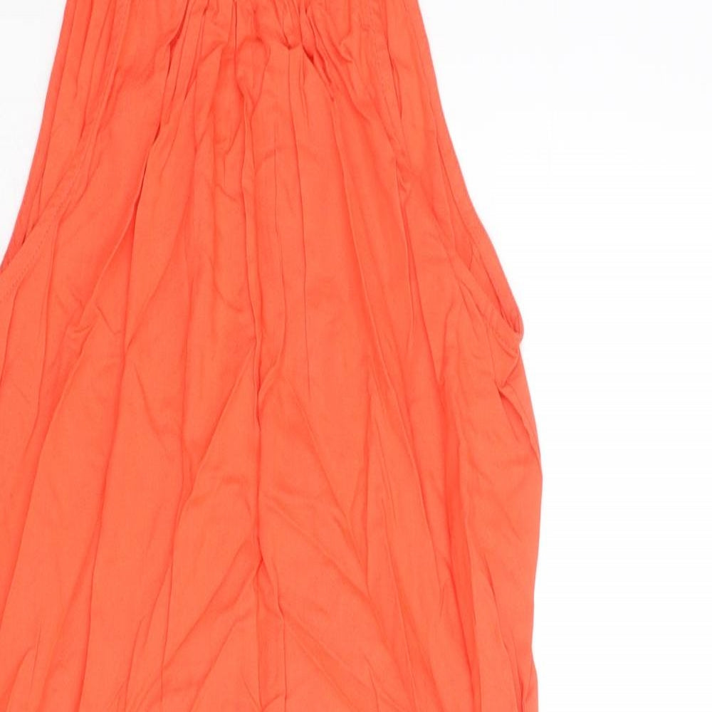 Mountain Warehouse Womens Orange Viscose A-Line Size 8 Round Neck Button