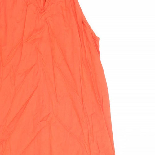 Mountain Warehouse Womens Orange Viscose A-Line Size 8 Round Neck Button