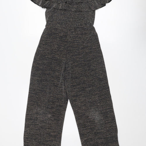 River Island Girls Silver Nylon Jumpsuit One-Piece Size 11-12 Years Pullover