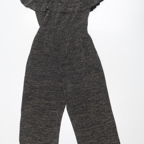 River Island Girls Silver Nylon Jumpsuit One-Piece Size 11-12 Years Pullover