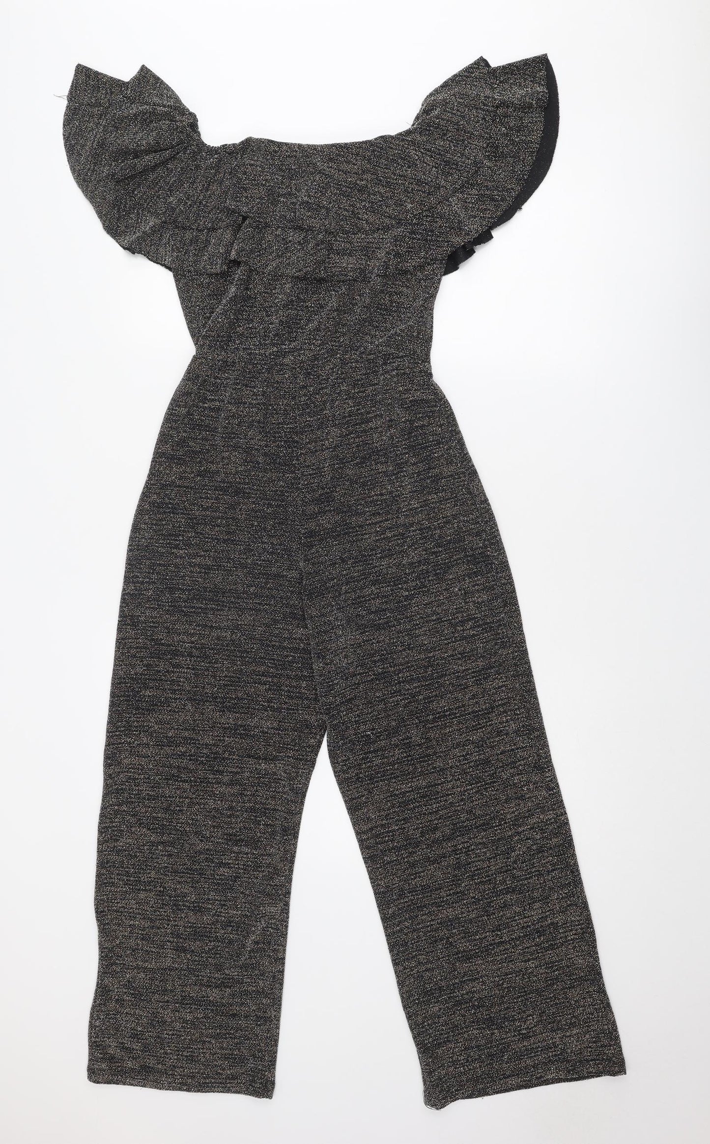 River Island Girls Silver Nylon Jumpsuit One-Piece Size 11-12 Years Pullover