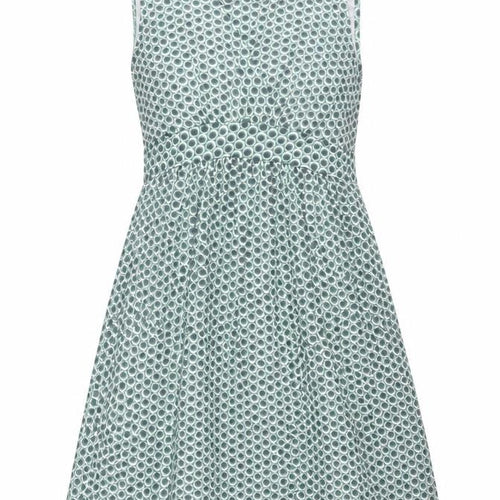 JoJo Maman Bébé Womens Green Geometric Cotton Trapeze & Swing Size L Round Neck Pullover