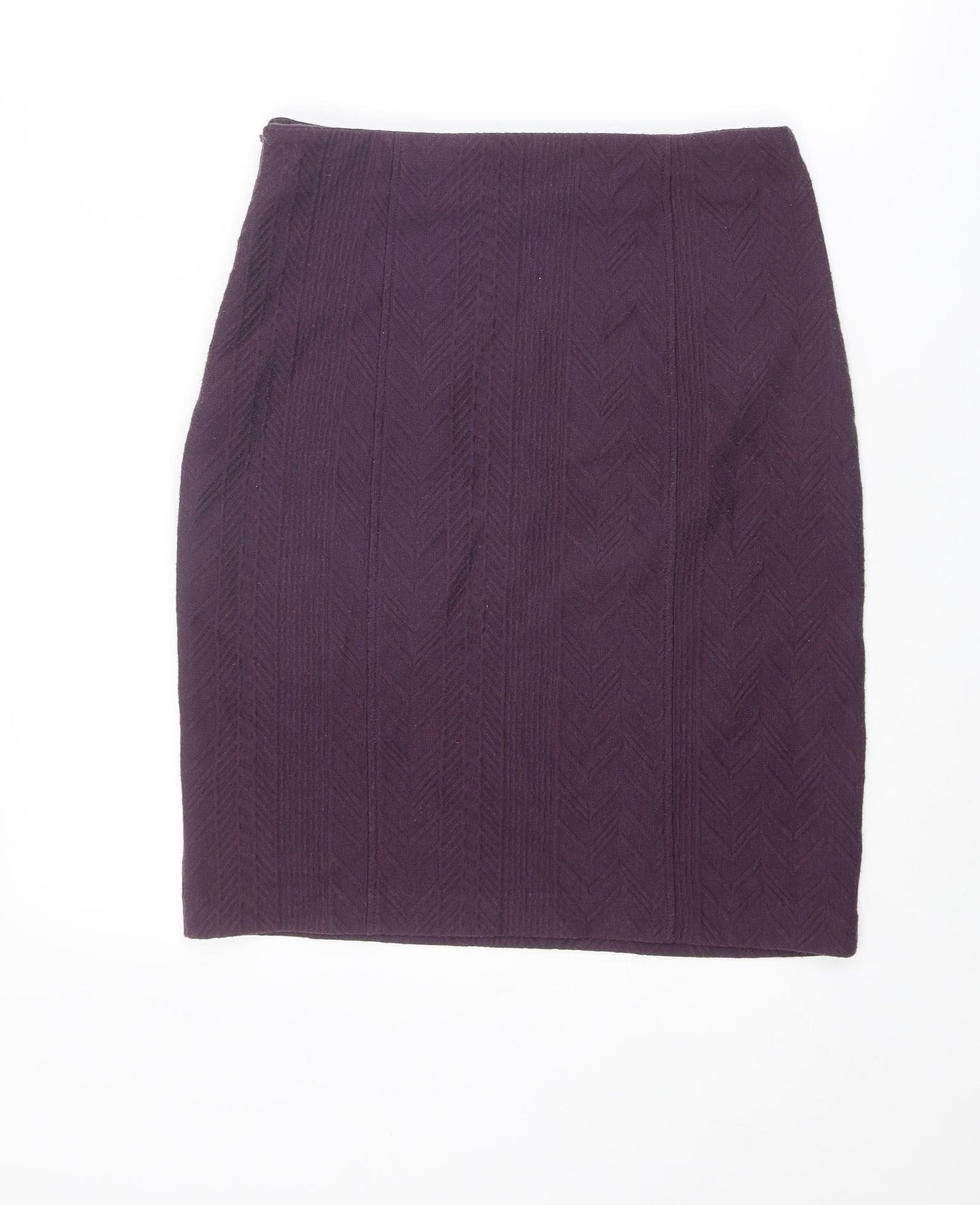 Noa Noa Womens Purple Geometric Polyester Straight & Pencil Skirt Size S Zip