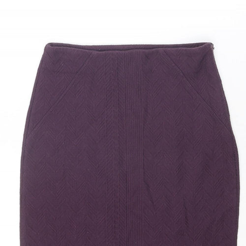 Noa Noa Womens Purple Geometric Polyester Straight & Pencil Skirt Size S Zip