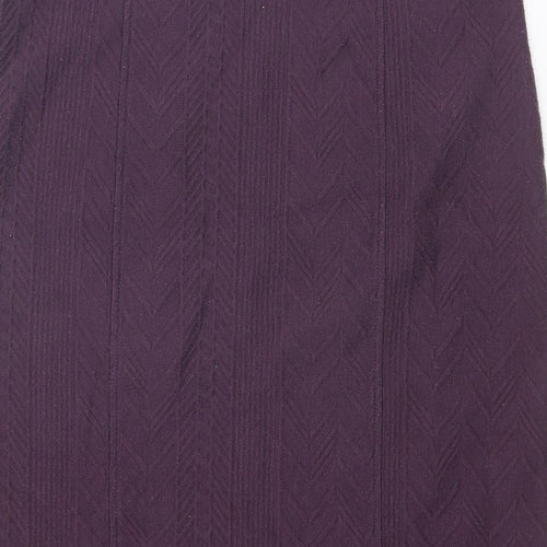Noa Noa Womens Purple Geometric Polyester Straight & Pencil Skirt Size S Zip