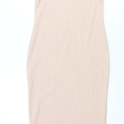 I SAW IT FIRST Womens Beige Polyester Bodycon Size 10 Round Neck Pullover