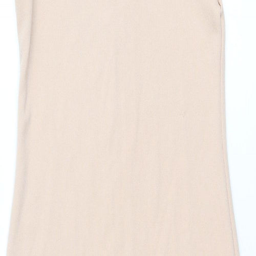 I SAW IT FIRST Womens Beige Polyester Bodycon Size 10 Round Neck Pullover