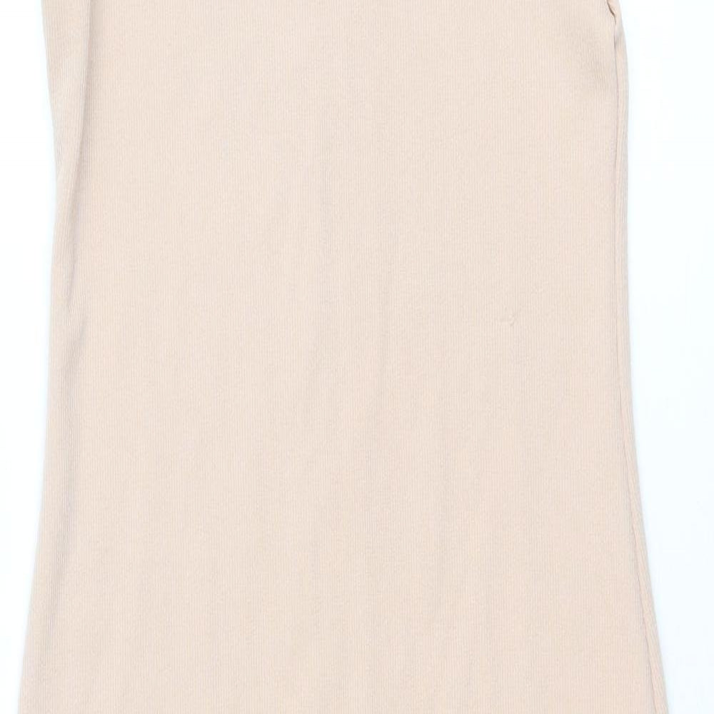 I SAW IT FIRST Womens Beige Polyester Bodycon Size 10 Round Neck Pullover