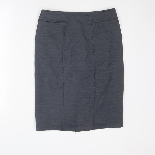 Marks and Spencer Womens Blue Polyester Straight & Pencil Skirt Size 10 Zip