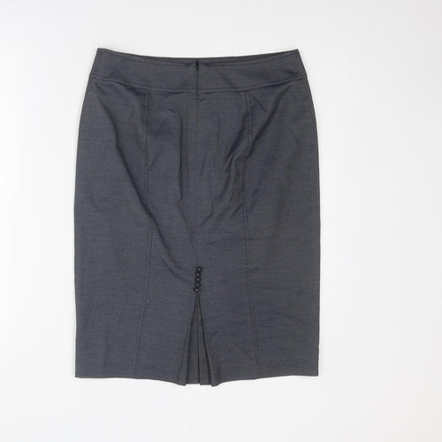 Marks and Spencer Womens Blue Polyester Straight & Pencil Skirt Size 10 Zip