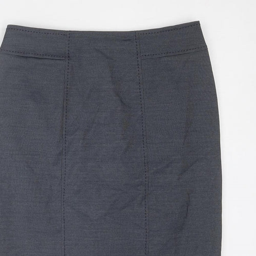 Marks and Spencer Womens Blue Polyester Straight & Pencil Skirt Size 10 Zip