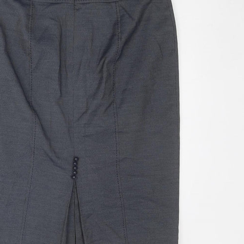 Marks and Spencer Womens Blue Polyester Straight & Pencil Skirt Size 10 Zip