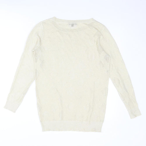 Kiabi Womens Gold Round Neck Acrylic Pullover Jumper Size M