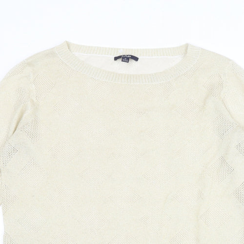 Kiabi Womens Gold Round Neck Acrylic Pullover Jumper Size M