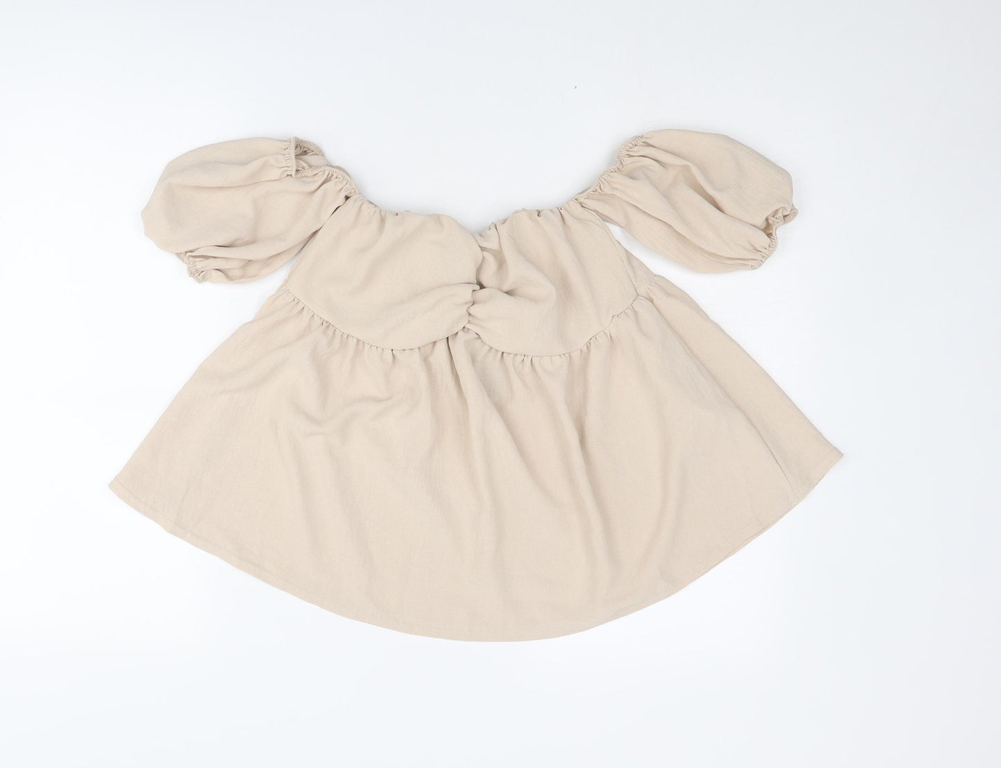 Boohoo Womens Beige Polyester Basic Tank Size 8 Mock Neck