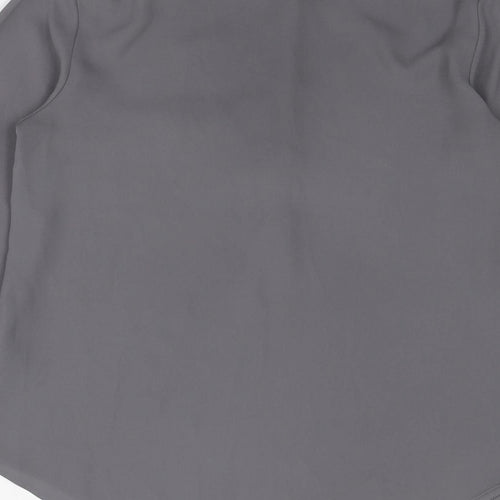 Dorothy Perkins Womens Grey Polyester Basic Blouse Size 6 Collared