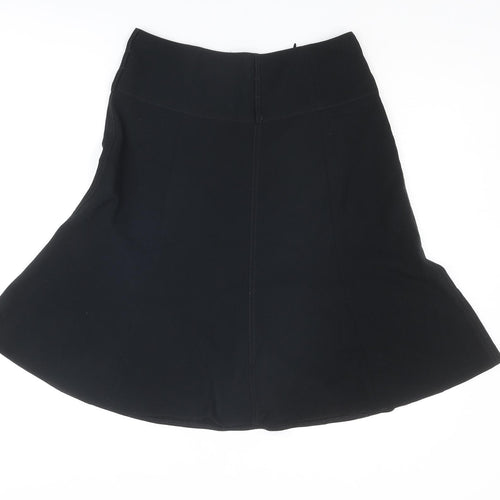 Marks and Spencer Womens Black Polyester Swing Skirt Size 10 Zip