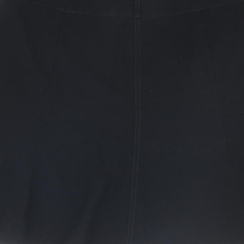 Marks and Spencer Womens Black Polyester Swing Skirt Size 10 Zip