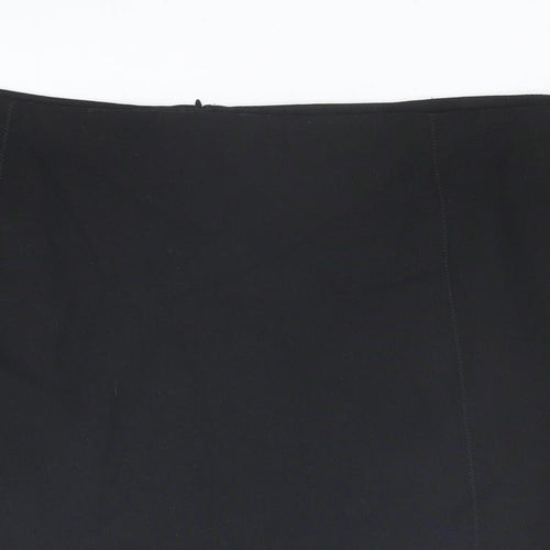 Marks and Spencer Womens Black Polyester A-Line Skirt Size 20 Zip