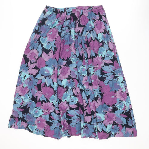 Nightingales Womens Multicoloured Floral Polyester Swing Skirt Size 16