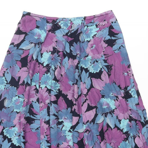 Nightingales Womens Multicoloured Floral Polyester Swing Skirt Size 16