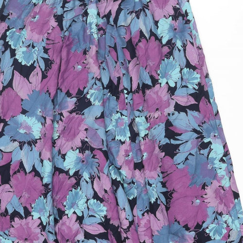 Nightingales Womens Multicoloured Floral Polyester Swing Skirt Size 16