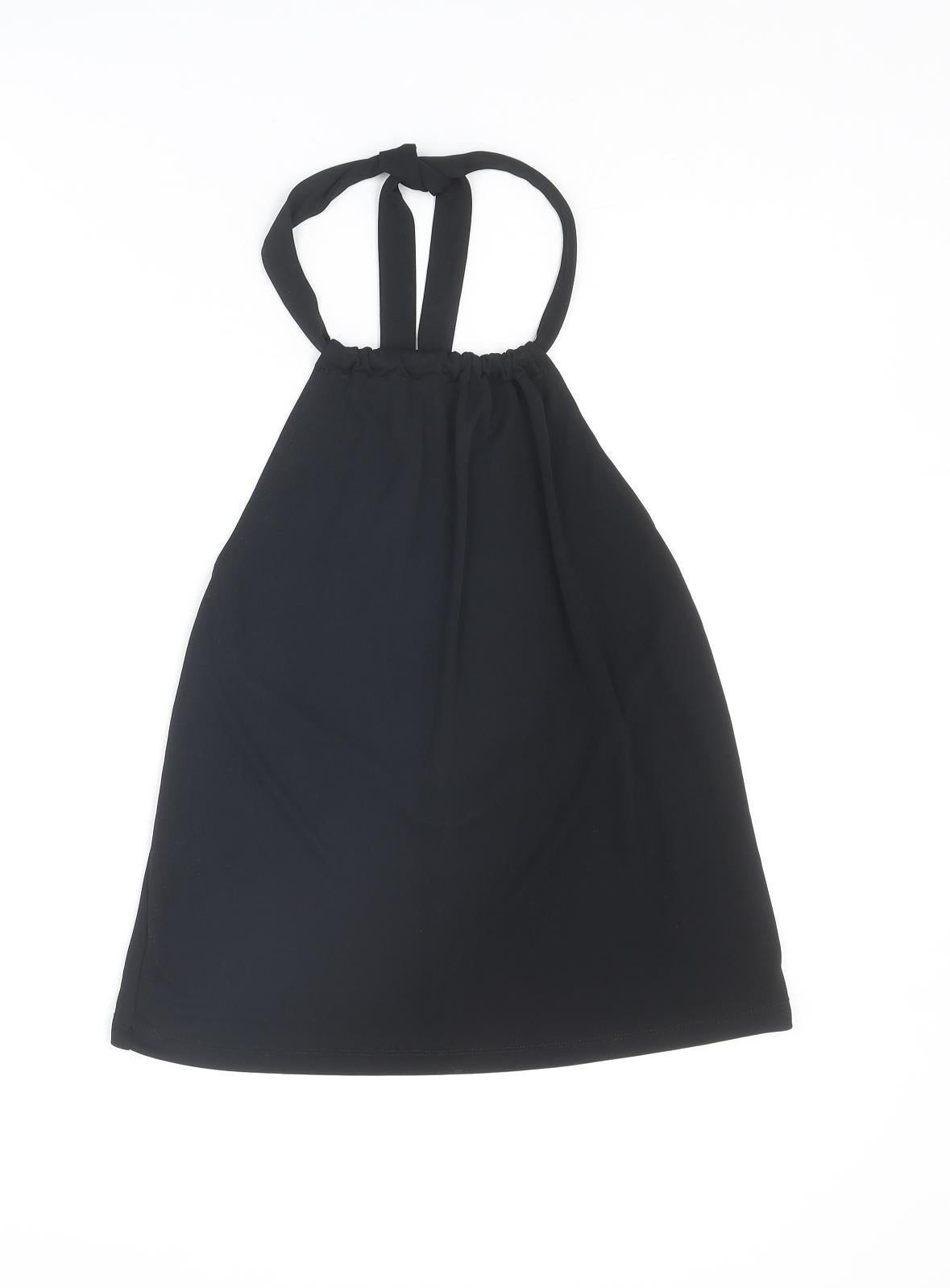 ASOS Womens Black Polyester Basic Tank Size 8 Halter