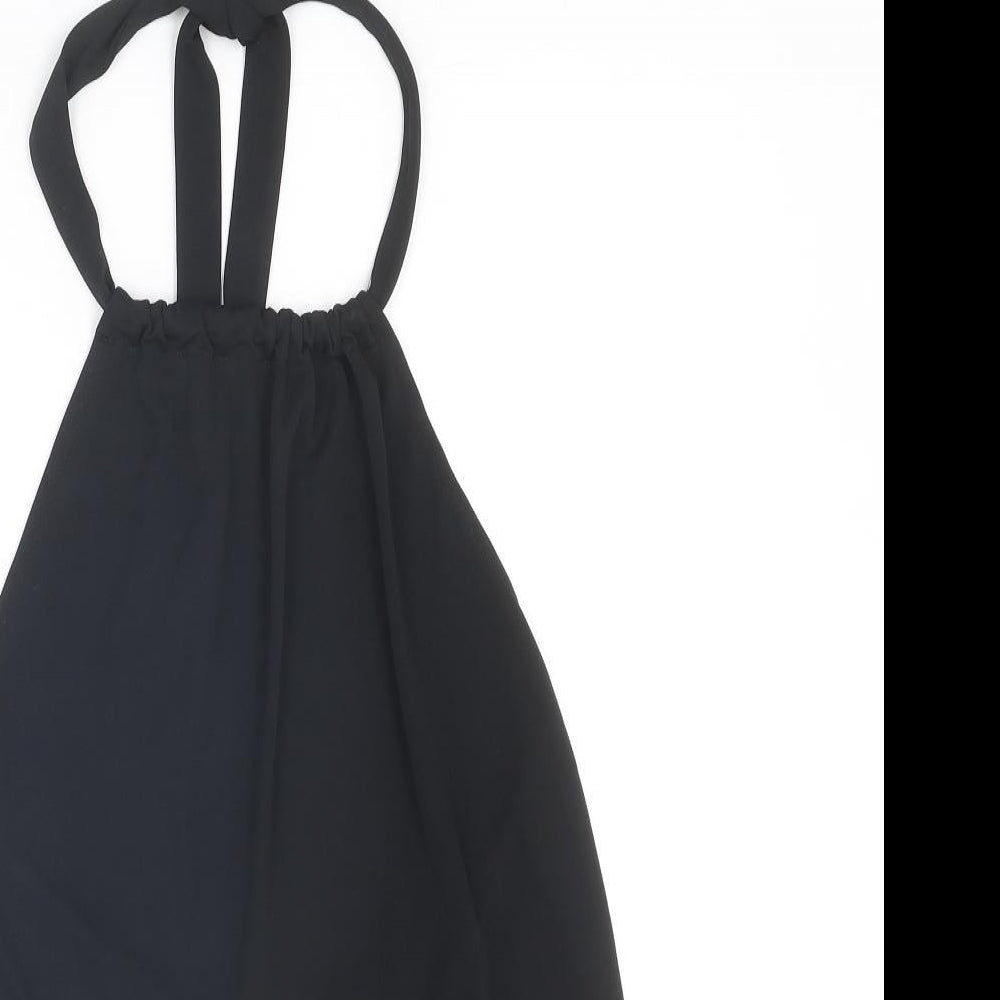 ASOS Womens Black Polyester Basic Tank Size 8 Halter