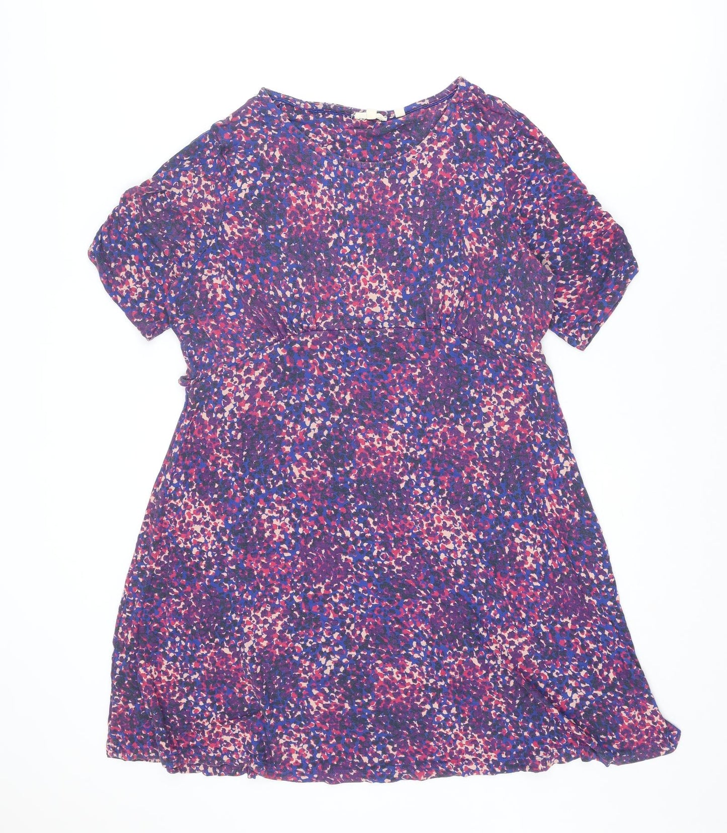 Fat Face Womens Multicoloured Geometric Viscose Shirt Dress Size 16 Round Neck Pullover
