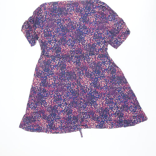 Fat Face Womens Multicoloured Geometric Viscose Shirt Dress Size 16 Round Neck Pullover