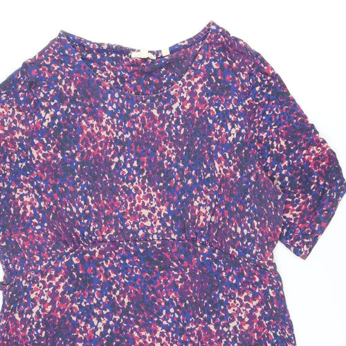 Fat Face Womens Multicoloured Geometric Viscose Shirt Dress Size 16 Round Neck Pullover