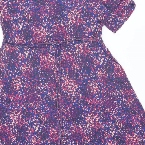 Fat Face Womens Multicoloured Geometric Viscose Shirt Dress Size 16 Round Neck Pullover
