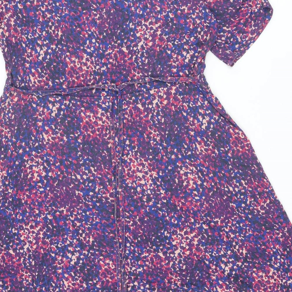 Fat Face Womens Multicoloured Geometric Viscose Shirt Dress Size 16 Round Neck Pullover