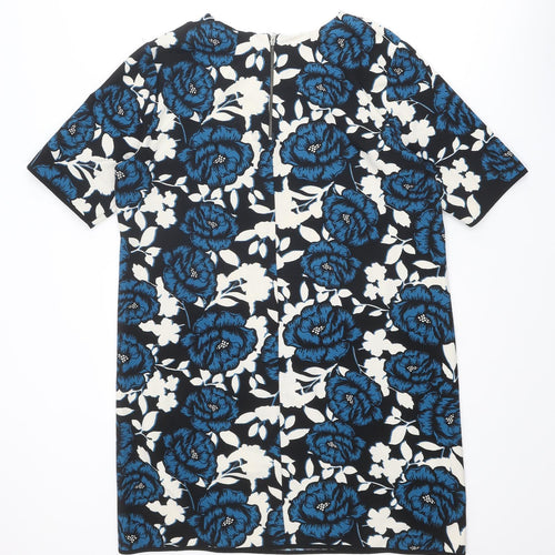 Dorothy Perkins Womens Multicoloured Floral Polyester T-Shirt Dress Size 16 Round Neck Zip
