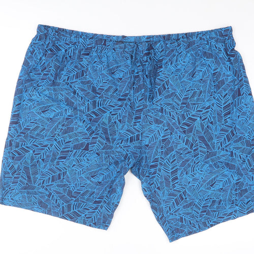 Atlas Mens Blue Geometric Cotton Sweat Shorts Size 3XL Regular Drawstring