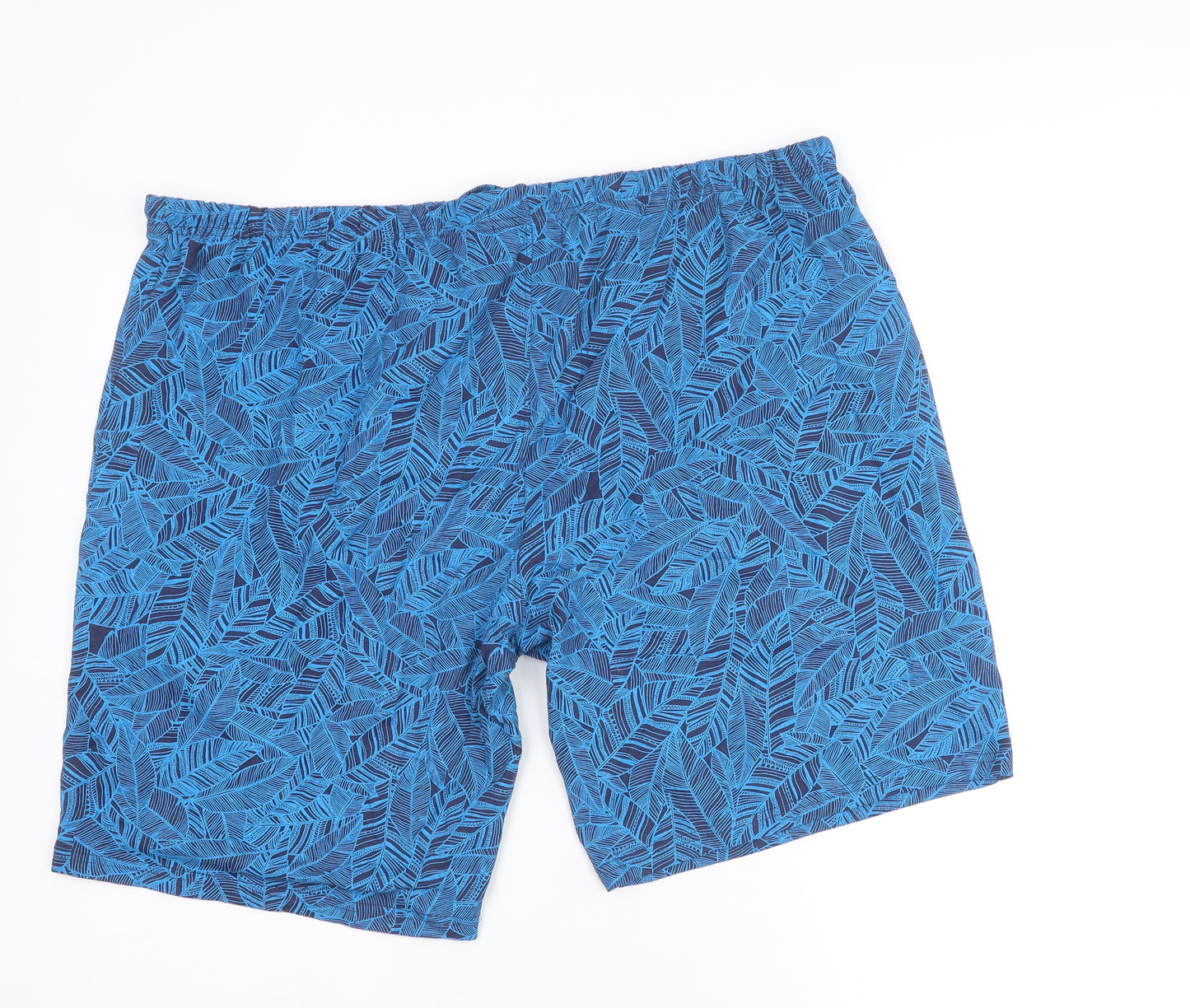 Atlas Mens Blue Geometric Cotton Sweat Shorts Size 3XL Regular Drawstring