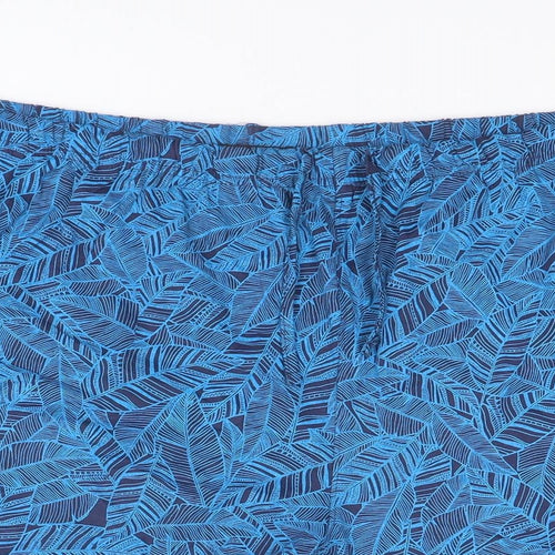 Atlas Mens Blue Geometric Cotton Sweat Shorts Size 3XL Regular Drawstring
