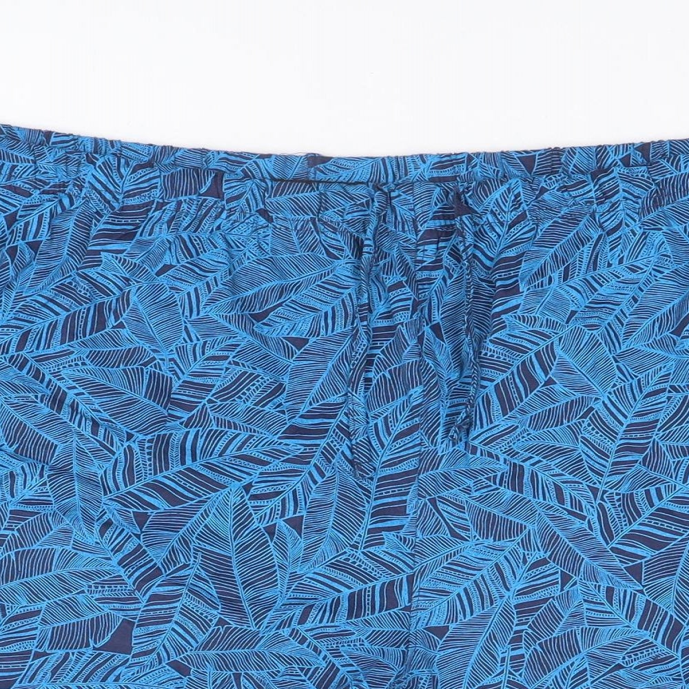 Atlas Mens Blue Geometric Cotton Sweat Shorts Size 3XL Regular Drawstring