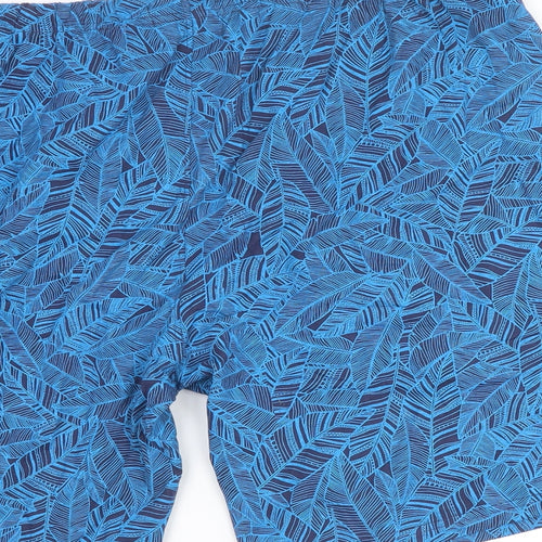 Atlas Mens Blue Geometric Cotton Sweat Shorts Size 3XL Regular Drawstring