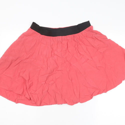 Warehouse Womens Pink Viscose Swing Skirt Size 10 Button