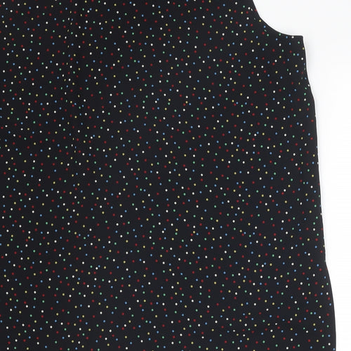 ELVI Womens Black Polka Dot Polyester Basic Tank Size 22 Round Neck