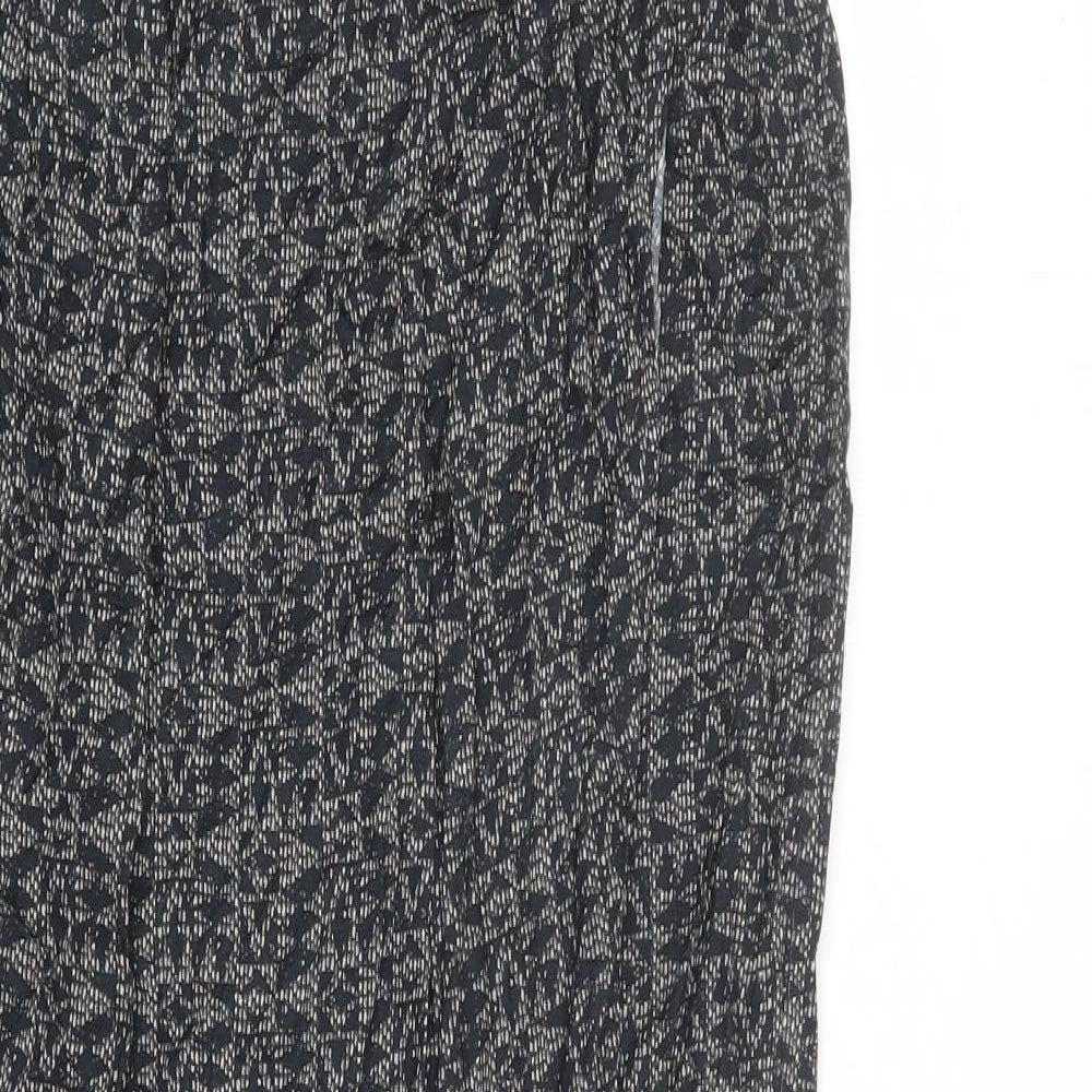 NEXT Womens Grey Geometric Viscose A-Line Skirt Size 6 Zip