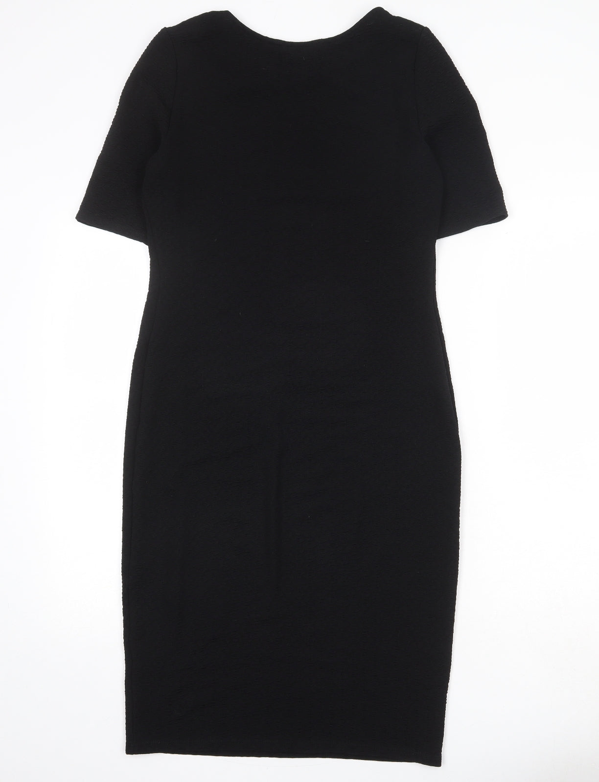Dorothy Perkins Womens Black Polyester Pencil Dress Size 12 Boat Neck Pullover