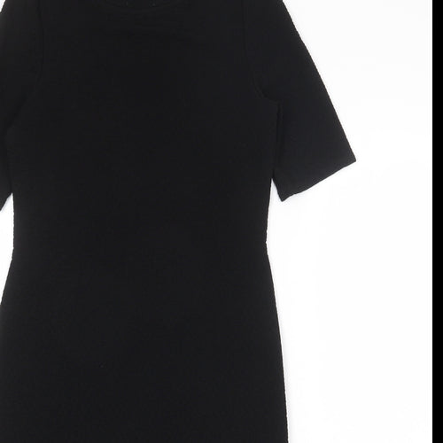 Dorothy Perkins Womens Black Polyester Pencil Dress Size 12 Boat Neck Pullover