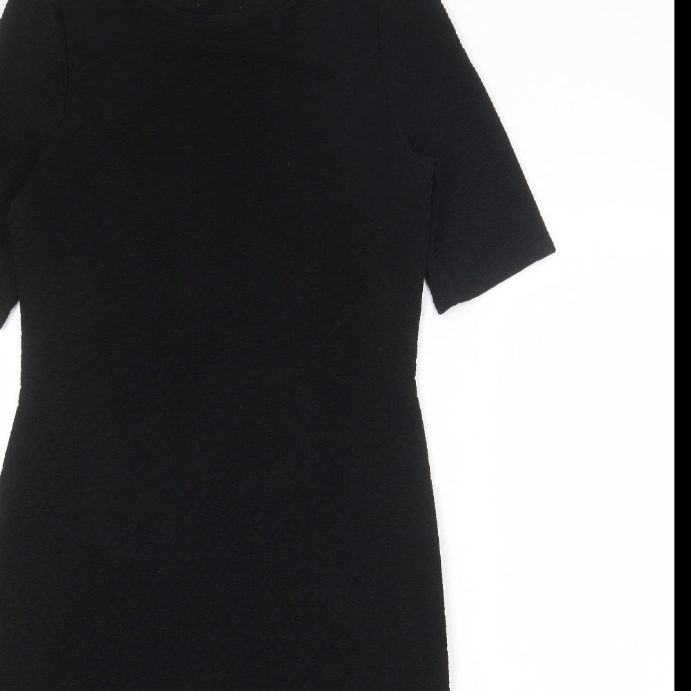 Dorothy Perkins Womens Black Polyester Pencil Dress Size 12 Boat Neck Pullover