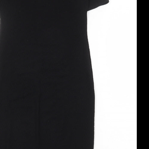 Dorothy Perkins Womens Black Polyester Pencil Dress Size 12 Boat Neck Pullover
