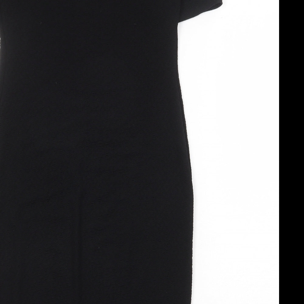 Dorothy Perkins Womens Black Polyester Pencil Dress Size 12 Boat Neck Pullover