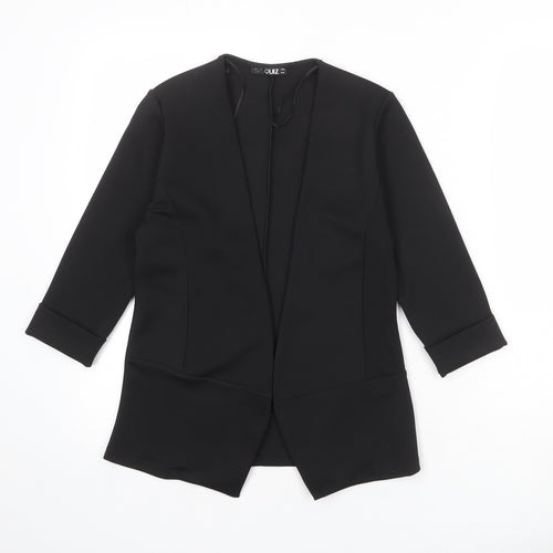 Quiz Womens Black Polyester Jacket Suit Jacket Size 8