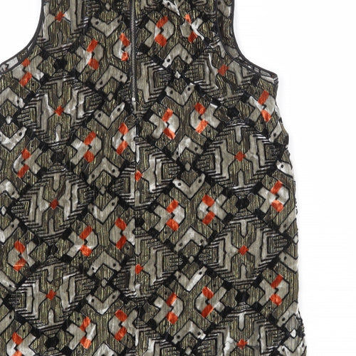 Meadow Rue Womens Multicoloured Geometric Viscose Basic Tank Size S Round Neck