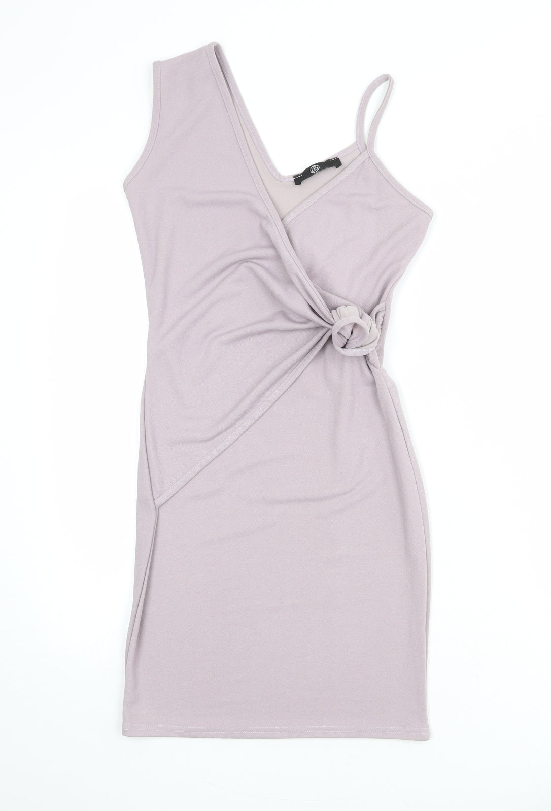 Missguided Womens Purple Polyester Pencil Dress Size 8 V-Neck Pullover - Tie Front Detail